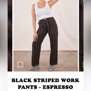 BIG BUD PRESS xs black striped work pant - espresso BRAND NEW